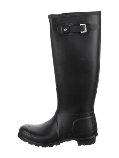 Pre-owned Hunter Rubber Rain Boots In Black