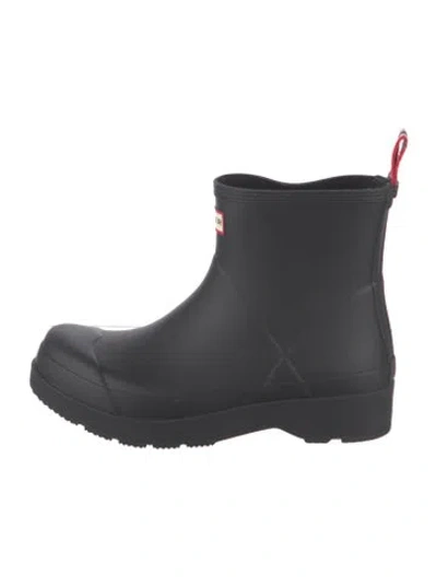 Pre-owned Hunter Rubber Rain Boots In Black