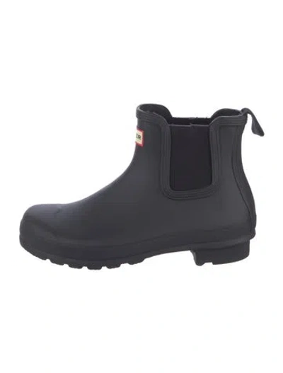 Pre-owned Hunter Rubber Rain Boots In Black