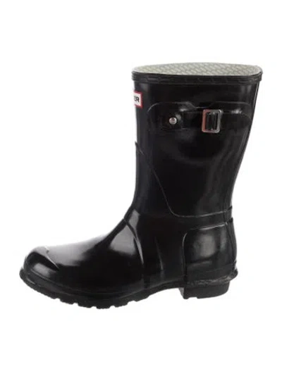Pre-owned Hunter Rubber Rain Boots In Black