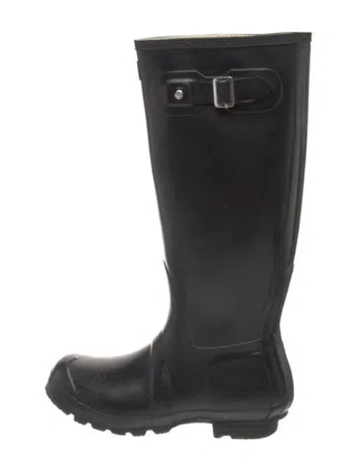 Pre-owned Hunter Rubber Rain Boots In Black