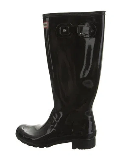 Pre-owned Hunter Rubber Rain Boots In Black