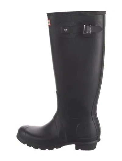 Pre-owned Hunter Rubber Rain Boots In Black