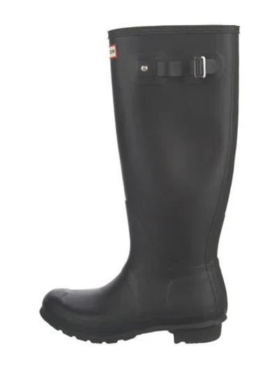 Pre-owned Hunter Rubber Rain Boots In Black