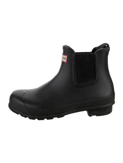 Pre-owned Hunter Rubber Rain Boots In Black