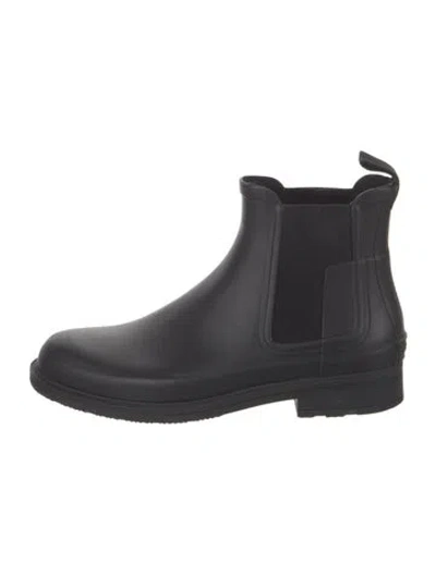 Pre-owned Hunter Rubber Rain Boots In Black