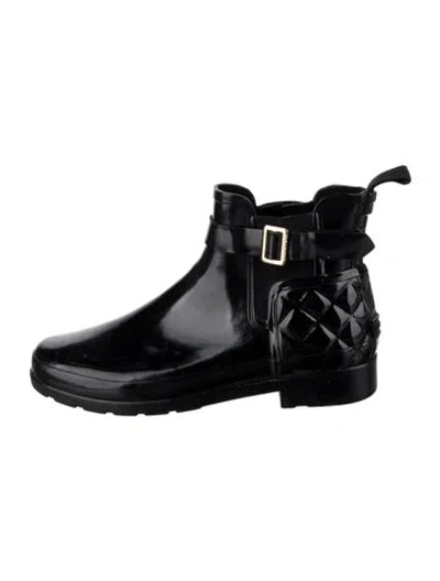 Pre-owned Hunter Rubber Rain Boots In Black