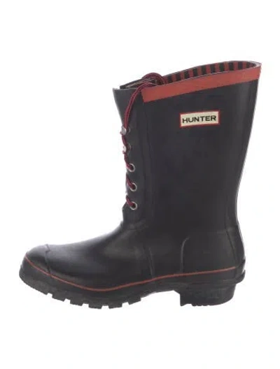 Pre-owned Hunter Rubber Rain Boots In Black