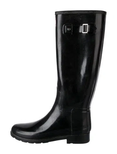 Pre-owned Hunter Rubber Rain Boots In Black