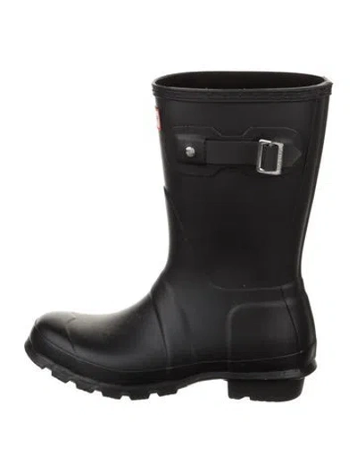 Pre-owned Hunter Rubber Rain Boots In Black
