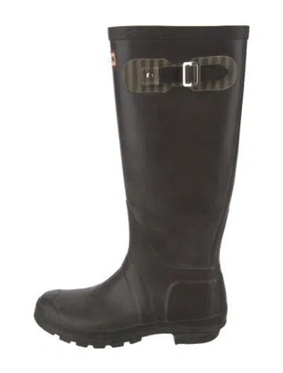 Pre-owned Hunter Rubber Rain Boots In Black
