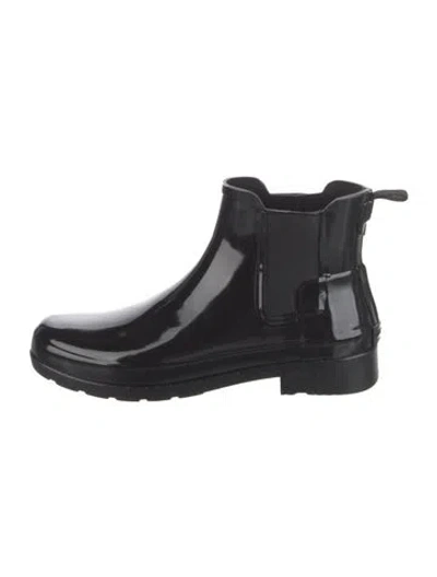 Pre-owned Hunter Rubber Rain Boots In Black