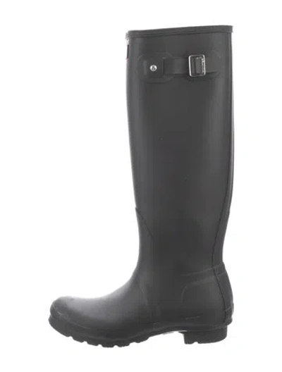 Pre-owned Hunter Rubber Rain Boots In Black