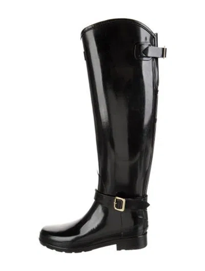 Pre-owned Hunter Rubber Rain Boots In Black