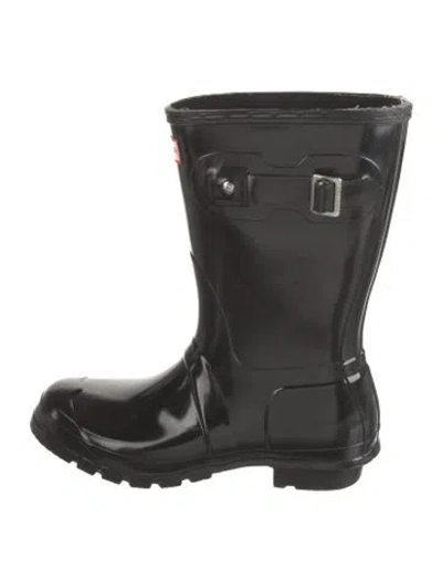 Pre-owned Hunter Rubber Rain Boots In Black
