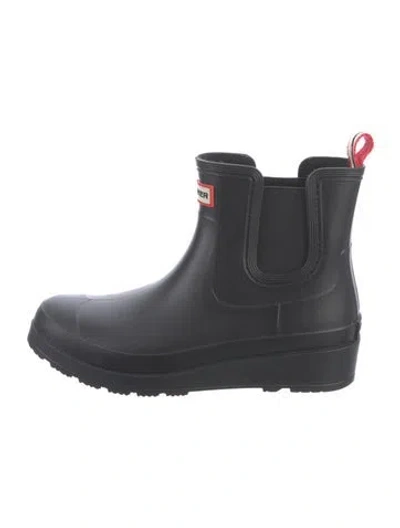 Pre-owned Hunter Rubber Rain Boots In Black
