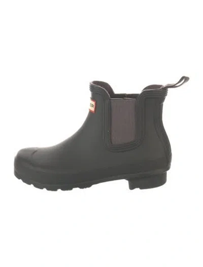 Pre-owned Hunter Rubber Rain Boots In Black