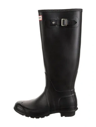 Pre-owned Hunter Rubber Rain Boots In Black