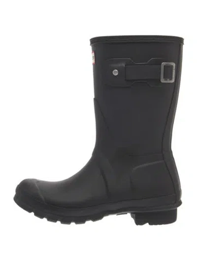 Pre-owned Hunter Rubber Rain Boots In Black