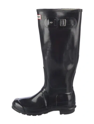 Pre-owned Hunter Rubber Rain Boots In Black