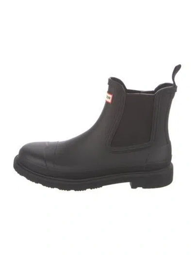 Pre-owned Hunter Rubber Rain Boots In Black