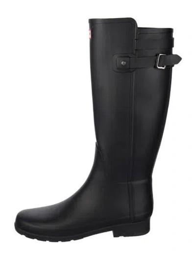 Pre-owned Hunter Rubber Rain Boots In Black