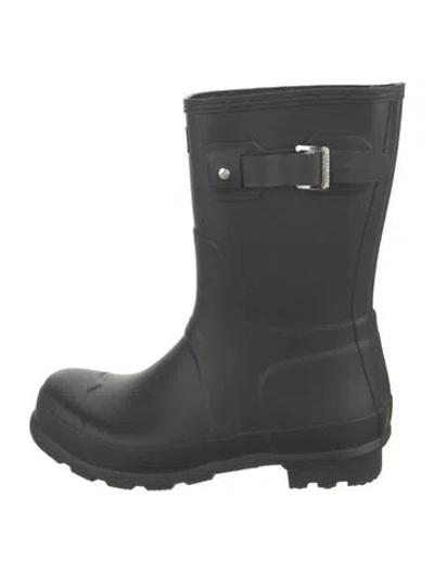 Pre-owned Hunter Rubber Rain Boots In Black