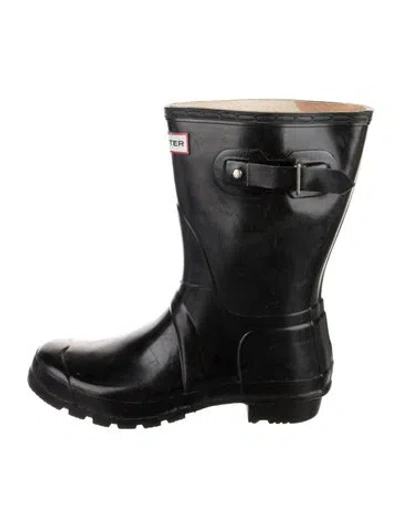 Pre-owned Hunter Rubber Rain Boots In Black