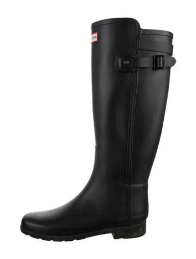 Pre-owned Hunter Rubber Rain Boots In Black