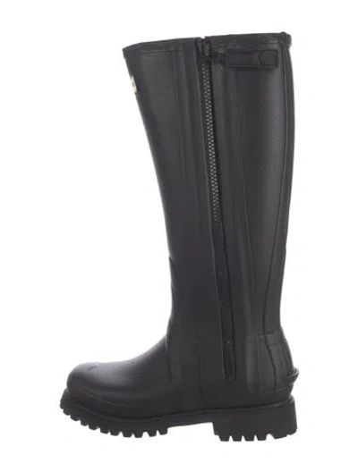 Pre-owned Hunter Rubber Rain Boots In Black