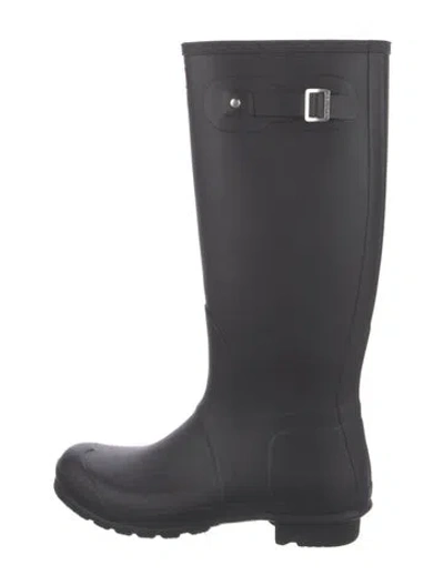 Pre-owned Hunter Rubber Rain Boots In Black