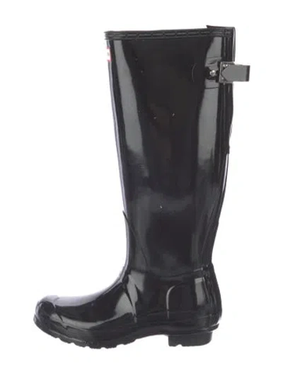 Pre-owned Hunter Rubber Rain Boots In Black