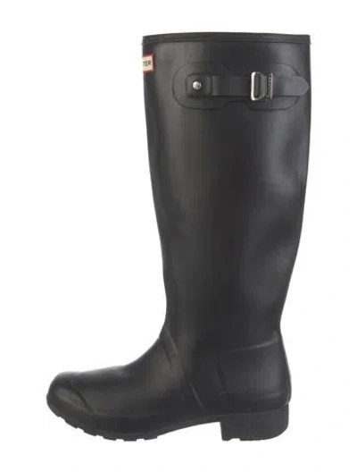 Pre-owned Hunter Rubber Rain Boots In Black