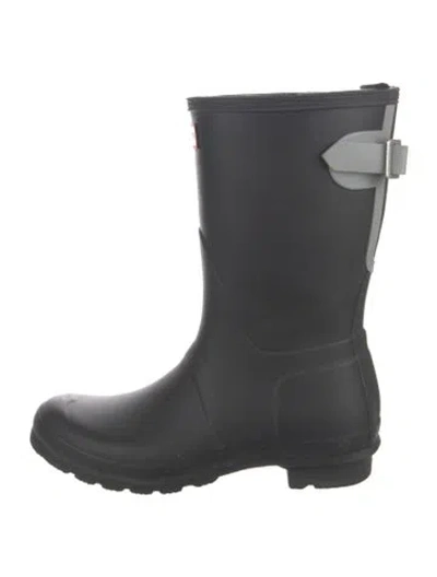Pre-owned Hunter Rubber Rain Boots In Black