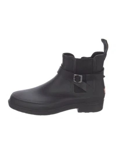 Pre-owned Hunter Rubber Rain Boots In Black