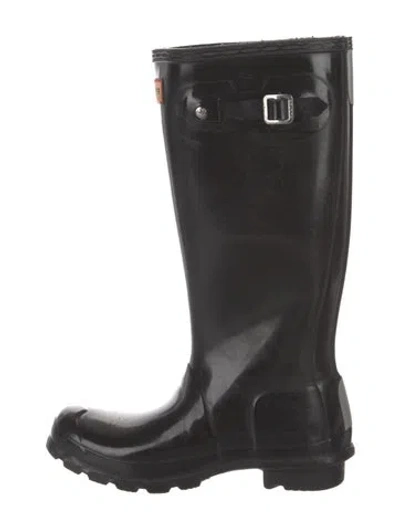 Pre-owned Hunter Rubber Rain Boots In Black