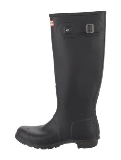 Pre-owned Hunter Rubber Rain Boots In Black