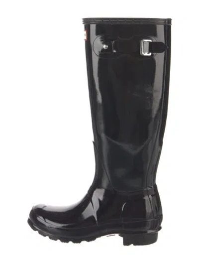Pre-owned Hunter Rubber Rain Boots In Black
