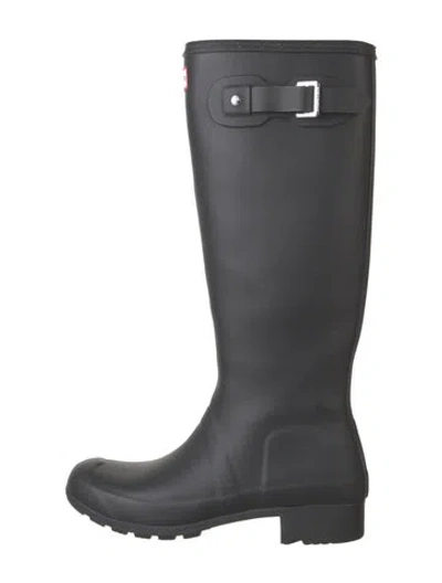 Pre-owned Hunter Rubber Rain Boots In Black