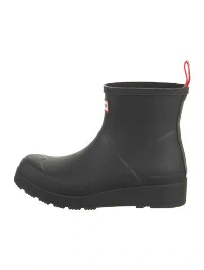 Pre-owned Hunter Rubber Rain Boots In Black