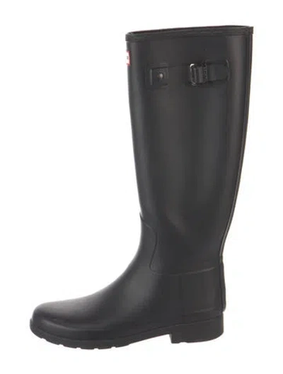 Pre-owned Hunter Rubber Rain Boots In Black