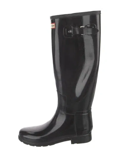 Pre-owned Hunter Rubber Rain Boots In Black