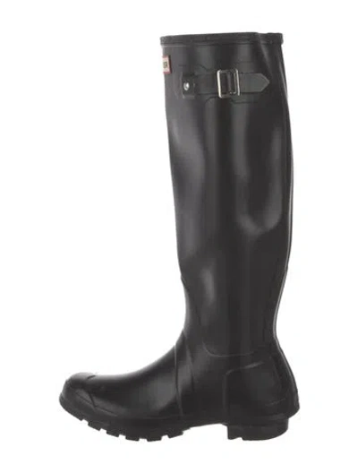 Pre-owned Hunter Rubber Rain Boots In Black
