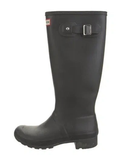 Pre-owned Hunter Rubber Rain Boots In Black