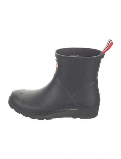 Pre-owned Hunter Rubber Rain Boots In Black
