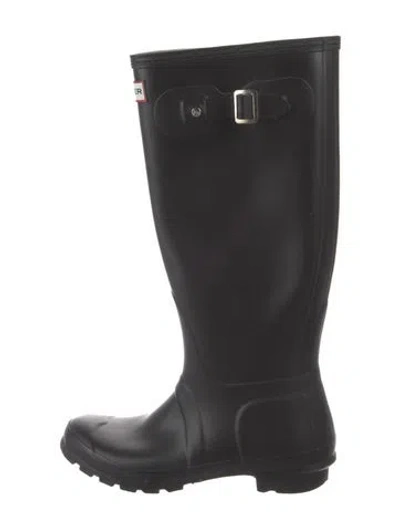 Pre-owned Hunter Rubber Rain Boots In Black