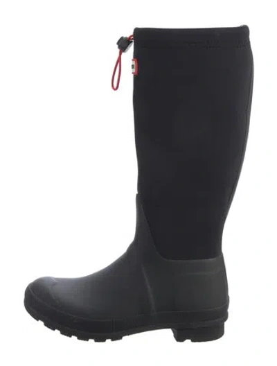 Pre-owned Hunter Rubber Rain Boots In Black