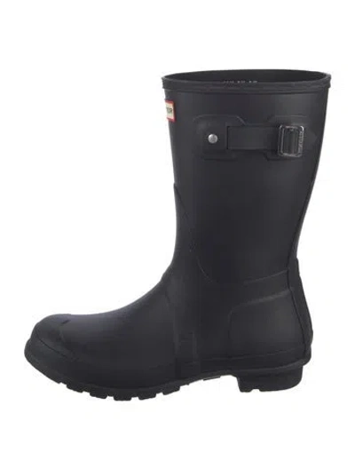 Pre-owned Hunter Rubber Rain Boots In Black