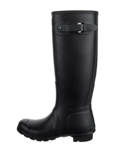 Pre-owned Hunter Rubber Rain Boots In Black