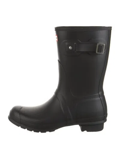 Pre-owned Hunter Rubber Rain Boots In Black